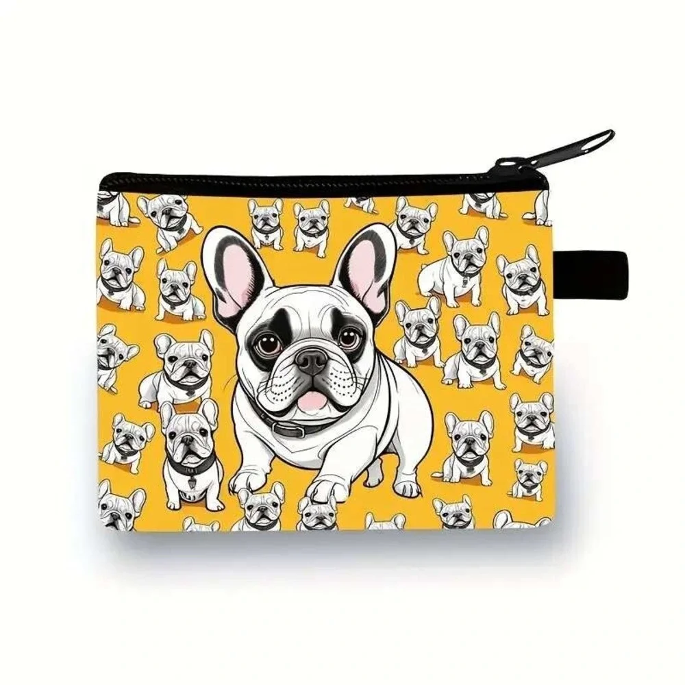French Bulldog Dog Print Zipper‎ Pouch Small Cosmetic Bag Travel